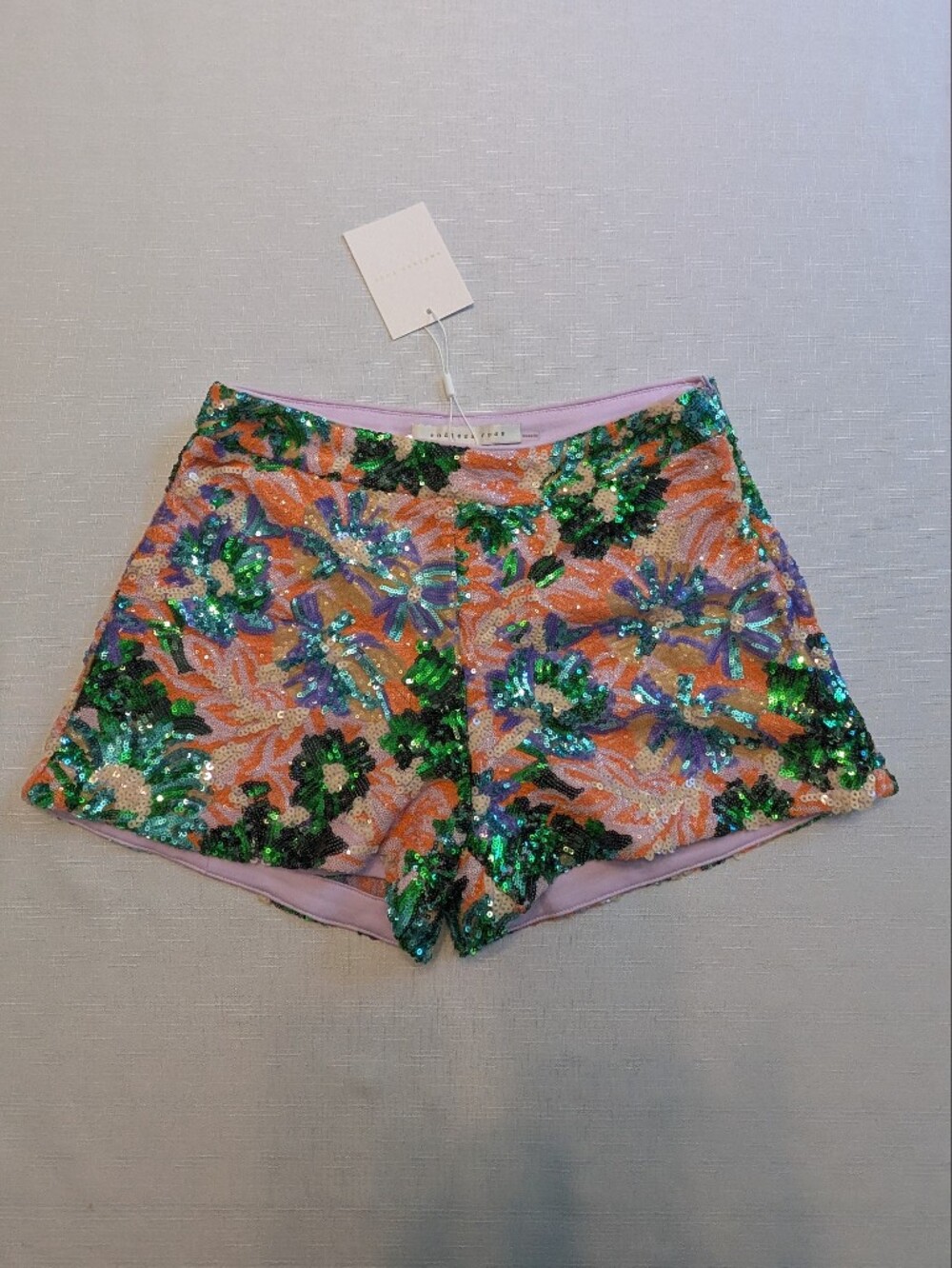 Endless Rose NWT Sequin Floral Party Shorts Multi Color Size Small S